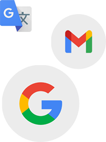 Gmail and google search logo.